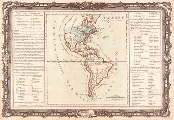1760, Desnos and De La Tour Map of North America and South America