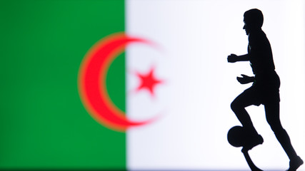 Algeria National Flag. Football, Soccer player Silhouette