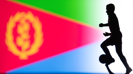 Eritrea National Flag. Football, Soccer player Silhouette