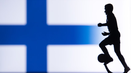 Finland National Flag. Football, Soccer player Silhouette