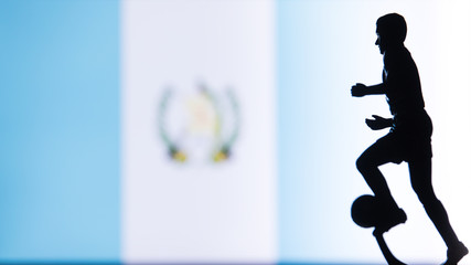 Guatemala National Flag. Football, Soccer player Silhouette