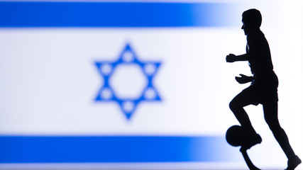 Israel National Flag. Football, Soccer player Silhouette