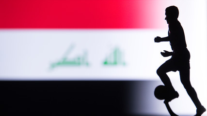 Iraq National Flag. Football, Soccer player Silhouette