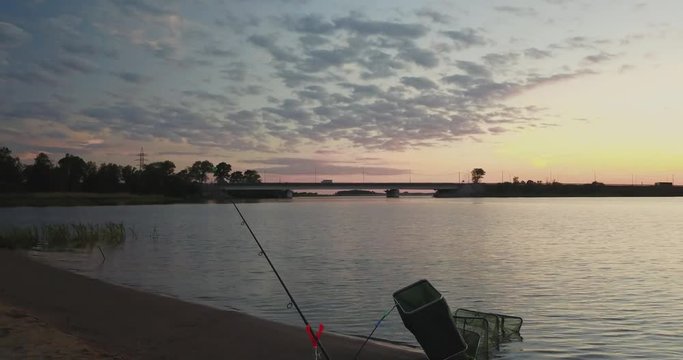Beautiful view from the top of the river and sunset