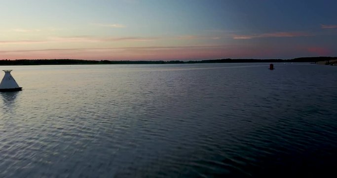 Beautiful view from the top of the river and sunset