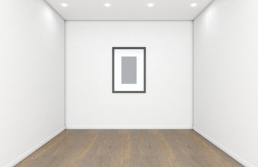 Empty Gallery Room And Picture