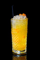 tiki drinks on black background