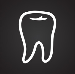 Tooth icon on black background for graphic and web design, Modern simple vector sign. Internet concept. Trendy symbol for website design web button or mobile app