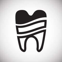 Tooth icon on white background for graphic and web design, Modern simple vector sign. Internet concept. Trendy symbol for website design web button or mobile app