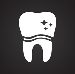 Tooth icon on black background for graphic and web design, Modern simple vector sign. Internet concept. Trendy symbol for website design web button or mobile app