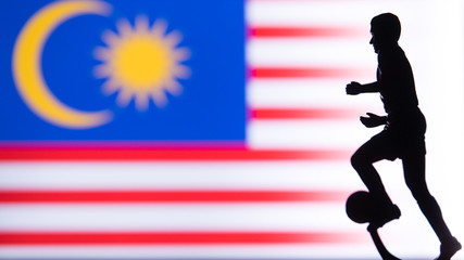 Malaysia National Flag. Football, Soccer player Silhouette