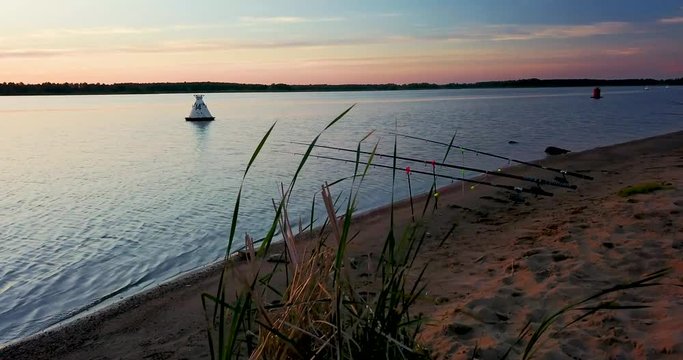 Beautiful view from the top of the river and sunset
