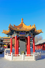 Obraz premium imperial stone tablet pavilion building scenery in the Xilituzhao Lamasery, Hohhot city, Inner Mongolia autonomous region, China