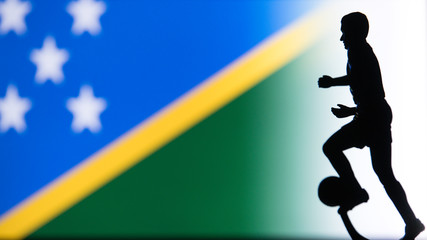 Solomon Islands National Flag. Football, Soccer player Silhouette