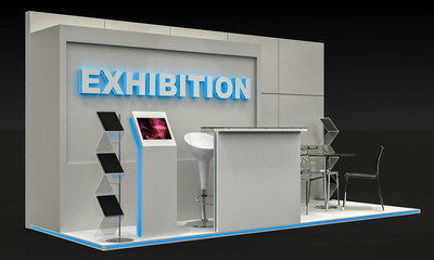 3D Illustration of Exhibition Stand