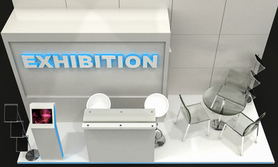 3D Illustration of Exhibition Stand