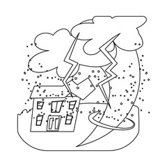 Isolated object of cataclysm and disaster sign. Collection of cataclysm and apocalypse  stock symbol for web.