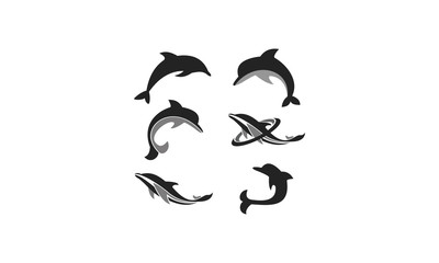 Naklejka premium set dolphin logo vector