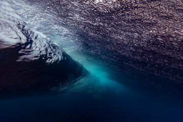 Maldives, Under water view of wave, underwater shot