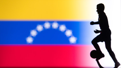 Venezuela National Flag. Football, Soccer player Silhouette