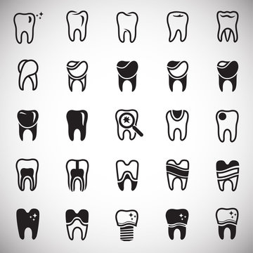 Tooth icon set on white background for graphic and web design, Modern simple vector sign. Internet concept. Trendy symbol for website design web button or mobile app