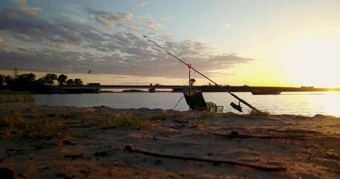 Beautiful view from the top of the river and sunset
