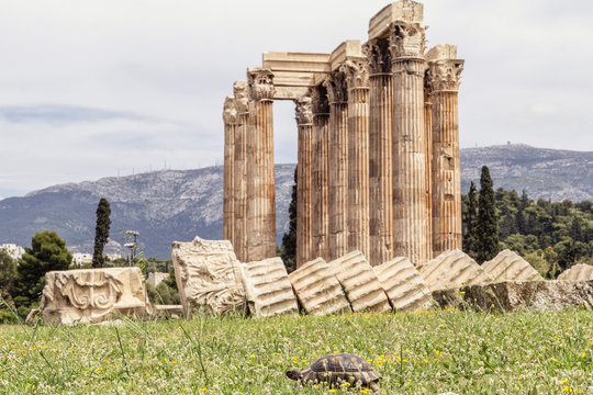 Greece, Athens, Olympeion, Temple of Zeus