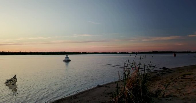Beautiful view from the top of the river and sunset