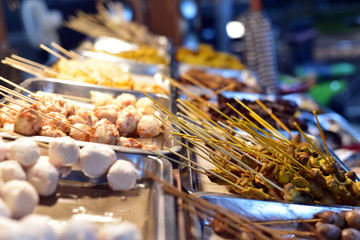 Traditional indonesian street food on tropical island Belitung, Indonesia