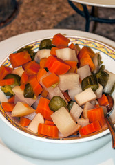 Gherkins served on a plate