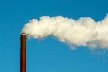 Smoke comes from rusty pipe