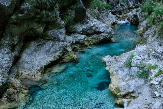 Slovenia, Tolmin, Triglav National Park, Tolmin Gorges