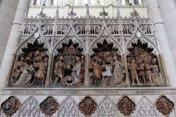 sculpture in the Notre-Dame d'Amiens Cathedral in Amiens, France