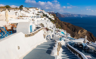 Panoramia of Oia town in Santorini