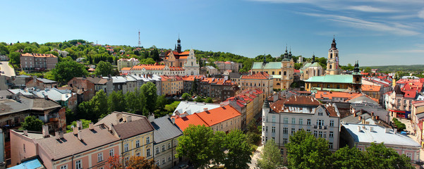 Old Town of Przemysl, Poland. Panorama from the Clock Tower.