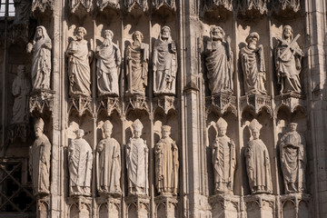 Fototapeta na wymiar The Gothic Notre-Dame Cathedral in Rouen, France
