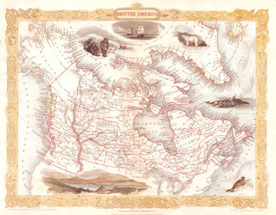 1849, Tallis Map of Canada or British America w- Oregon