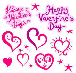 Happy Valentine's Day, set of design elements