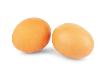 Two eggs isolated on white background © vadarshop
