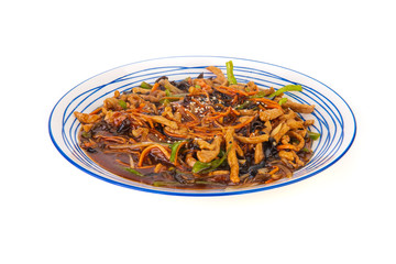 Korean noodles on a white background