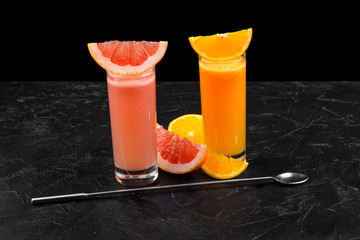 cocktails on a black background