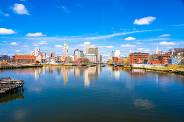 Fototapeta na wymiar Providence, Rhode Island, USA downtown skyline on the river.