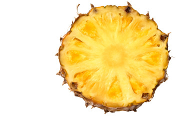 one round of juicy ripe sliced pineapple