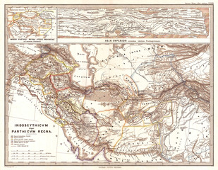 Fototapeta na wymiar 1865, Spruner Map of Persia in Antiquity