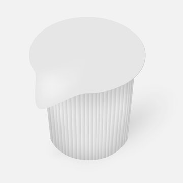 Liquid coffee creamer single, portioned plastic container - template