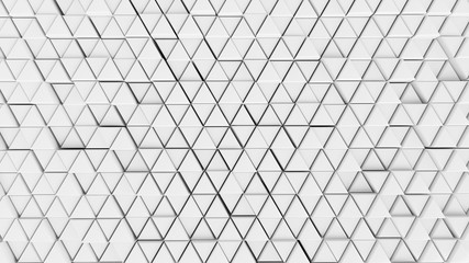 abstract backdrop background wall cells clear color white futuristic graphics hexagon, matrix modern network pattern tech triangle wall wallpaper - near, Illustration 3D