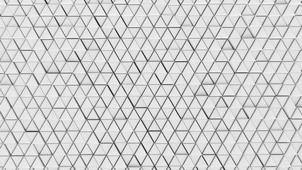 abstract backdrop background wall cells clear color white futuristic graphics hexagon, matrix modern network pattern tech triangle wall wallpaper- Illustration 3D