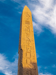 Egyptian Obelisk at Karnak in sunset light