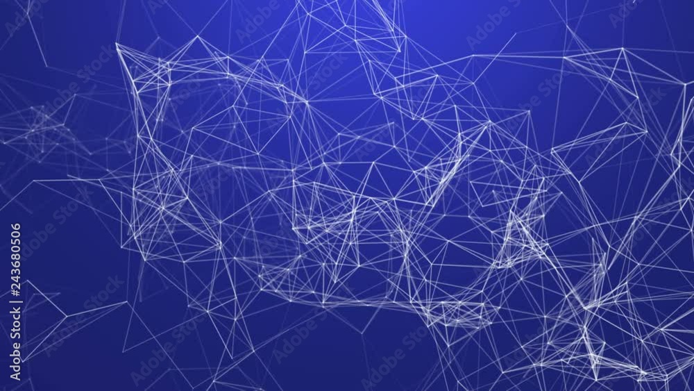Poster white digital computer data and network connection triangle lines and spheres in futuristic technolo