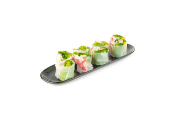 Korean rolls on a white background
